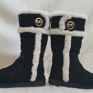 Michael Kors Sheep Fur Lined  Leather Suede Boots